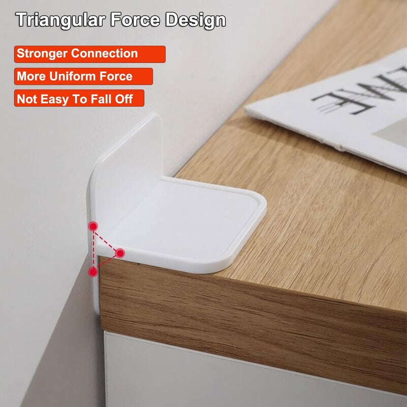 Keathdear 6 Packs Furniture Anchors for Baby Proofing, No Drill Adhesive Anti Tip Wall Anchors for Dresser Bookshelf Mirror Cabinet TV Stand Pantry Shelves Securing - Image 2